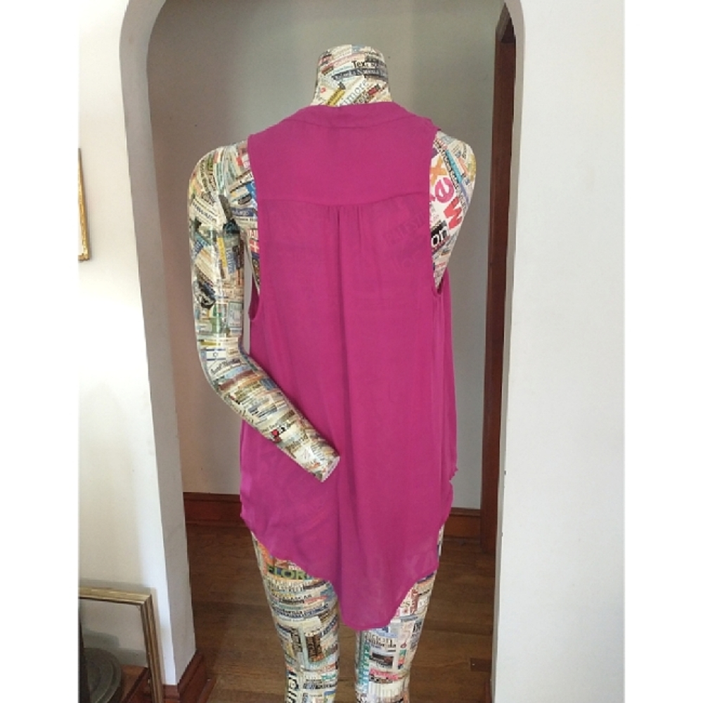 HEAT WAVE SALE! HAUTE HIPPIE- Pink Tank Tunic, sz Large. - Picture 10 of 12
